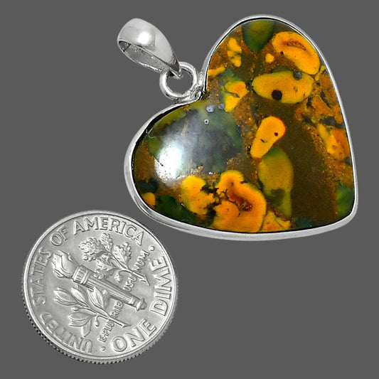 Heart Premium Quality Bamboo Jasper Pendant P-1043 56-EP10589