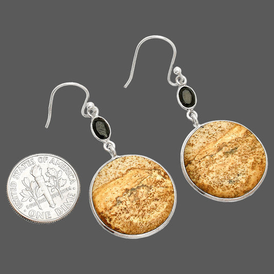 Natural Picture Jasper & Black Onyx Earrings E-1002 SDE83993