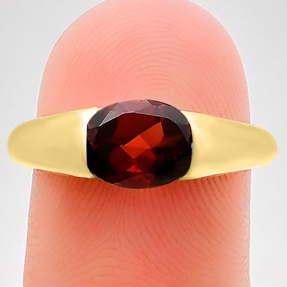 18K Gold Over Brass Natural Gemstones Oval Shape Ring Size (5-8) TGR1005 RM-1743