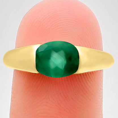 18K Gold Over Brass Natural Gemstones Oval Shape Ring Size (5-8) TGR1005 RM-1743